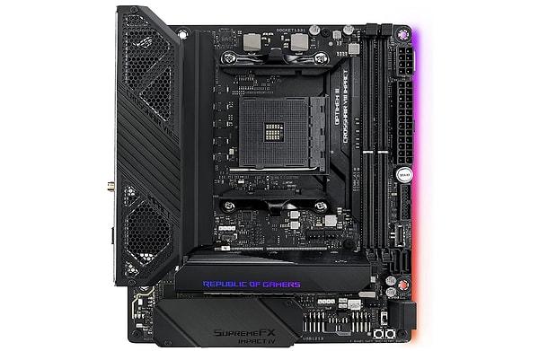 ASUS Rog Crosshair VIII IMPACT AMD X570 Am4 DDR4 4800 Notebook Ram Çift M2 Usb 3.2 AX Wifi + Bt Aura Rgb Gaming Lan Mini-DTX Oyuncu Anakart