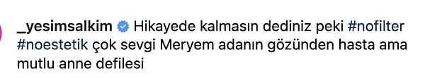 Yeşim Salkım'ın "Hasta ama mutlu anne defilesi" sözleriyle paylaştığı bu poza birçok yorum geldi...