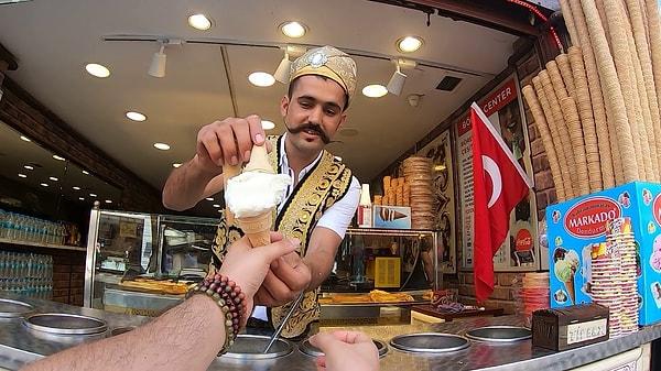Patience is key when enjoying Turkish ice cream.