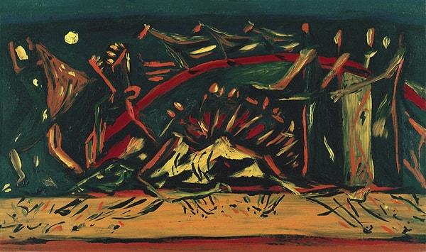 Pollock, kariyerinin başlarında figüratif resimler yapmaya başladı ve Picasso, Miro ve Arshile Gorky gibi sanatçılardan etkilendi.