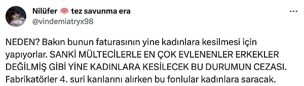 Ardından birçok kişi, kadınlar üstünden algı yapıldığını ve erkeklere aynı şekilde tepki gösterilmediğini söyledi.