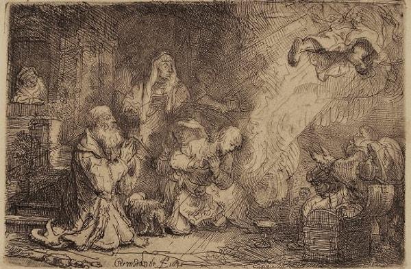 Rembrandt, yağlı boya eserlerinin yanı sıra ayrıca baskı ve çizimlerle de tanındı.