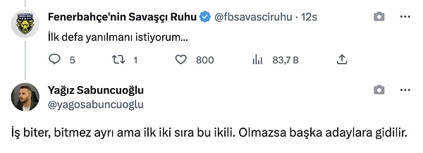 Taraftarlar bu haberin doğru olmamasını istedi.