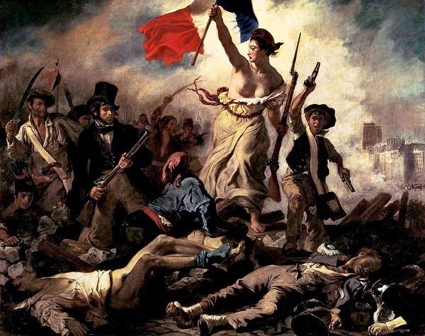 Modern resim sanatının ilk politik çalışması olarak kabul edilen tablo ise Eugène Delacroix’in “Halka Yol Gösteren Özgürlük” (1830) isimli tablosudur.