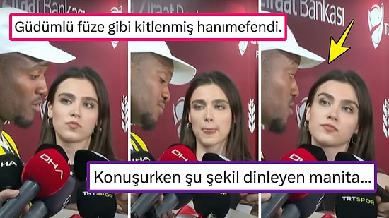 Batshuayi'ye Attığı Aşk Dolu Bakışları Dillere Düşen Sunucu Ecem Dinçkal Sosyal Medyanın Gündeminde