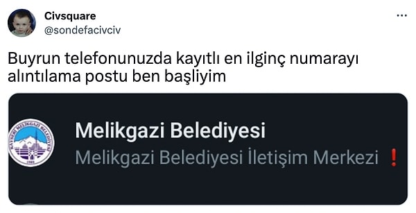 Bir kullanıcı da "Telefonunuzda kayıtlı olan en ilginç numara ne?" diye sorunca fitil ateşlendi ve birbirinden komik yanıtlar gecikmedi...