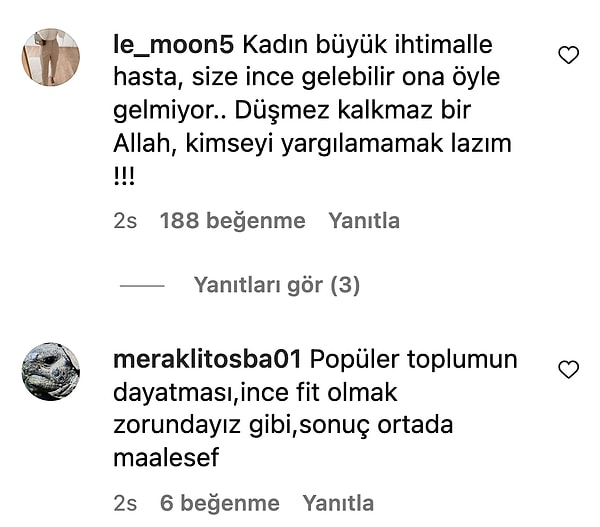 Sosyal medya platformları üzerinden kendisinin sağlık duruma dair endişeler ve maalesef birtakım çirkin yorumlar yapıldı.