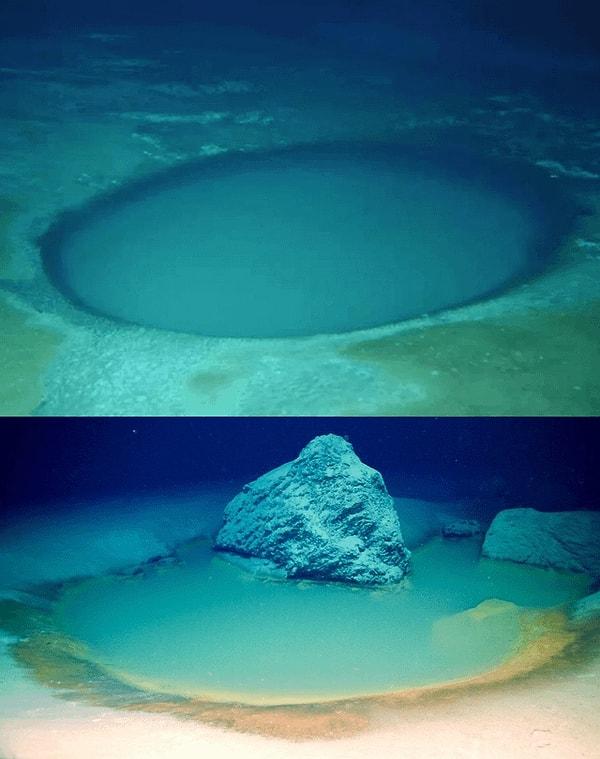 9. Yüksek konsantrasyonda tuz, okyanusların altında tuzlu suyla dolu göller oluşturabiliyormuş!