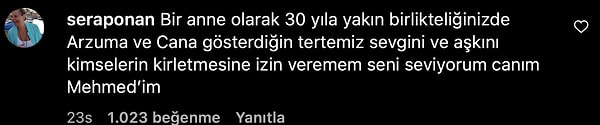 Arzum Onan'ın annesi Serap Onan da Aslantuğ'a destek verenler arasında yer aldı. 👇