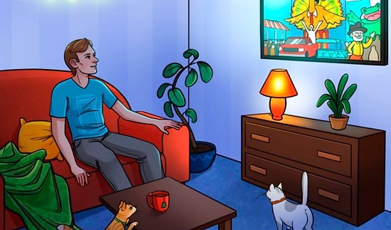 Тест-обманка: Сможете ли вы определить, что не так на этой картинке в гостиной