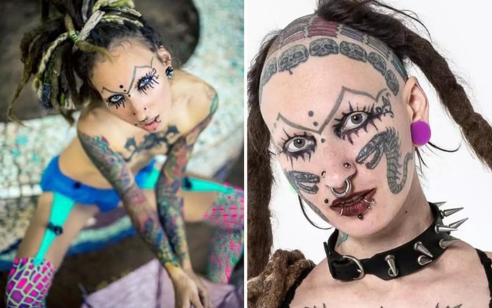 Русская татуировщица говорит, что ее уникальный внешний вид помог ей увеличить количество свиданий на одну ночь