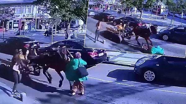 At arabasının çarpması ile yere yığılan kadının o korkunç anları ise güvenlik kameraları tarafından anbean kaydedildi.