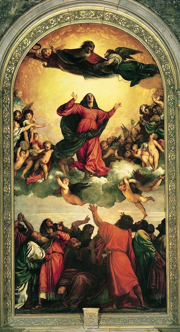 "Meryem’in Göğe Yükselişi" tablosunu, ahşap üzerine yağlı boya tekniğini kullanarak yaptı.