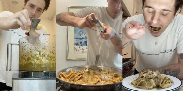 Aşkını en yükseklerde yaşayan Brooklyn Beckham'ın 15,4 milyon takipçili Instagram hesabında yemek yapma videolarına sardığını net bir şekilde görüyoruz.