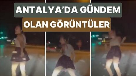 Antalya’da Bir Kadın Yeşil Işığın Yanmasını Beklerken Motorundan İnip Dans Etti
