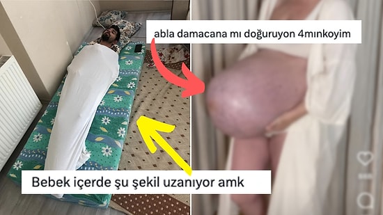 Karnı Korkunç Büyüklüğe Ulaşan Üçüzlere Hamile Kadının Görüntüsü Viral Oldu