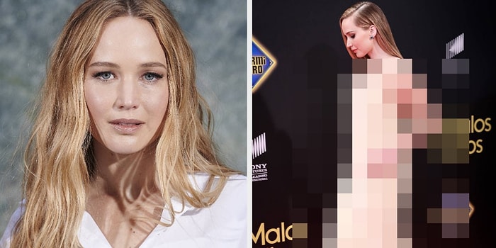 Дженнифер Лоуренс надела на премьеру «голое» платье, которое выглядит как 2D и 3D сразу