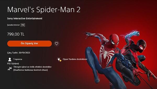 Marvel's Spider-Man 2'nin Türkiye fiyatı nihayet belli oldu.