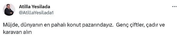 Atilla Yeşilada da konut fiyatlarına dair görüşünü yorumuna kattı.