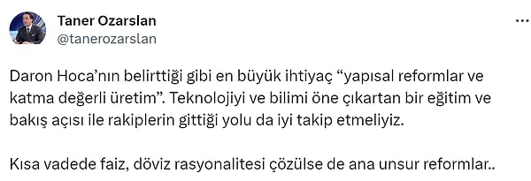 Acemoğlu'nun görüşlerini uzmanlar da yorumlarken,