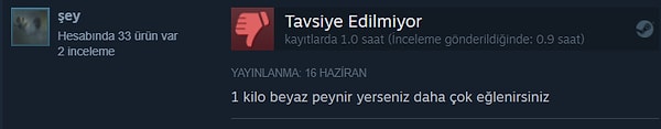 7. Ki bir kilo beyaz peynir bu oyundan daha pahalı. 🤡