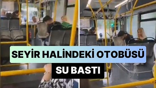 Bursa'da Seyir Halinde Olan Bir Belediye Otobüsünü Su Bastı