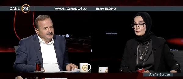 Seçim sürecinde İYİ Parti’den istifa eden ve yeni bir parti hazırlığı yapan Yavuz Ağıralioğlu, 24 TV'de Esra Elönü'nün sunduğu “Arafta Sorular” programına konuk oldu.