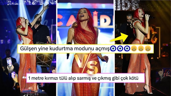 Kırmızı Transparan Bir Kıyafetle Sahneye Çıkan Gülşen Yine Sosyal Medyaya Damgasını Vurdu
