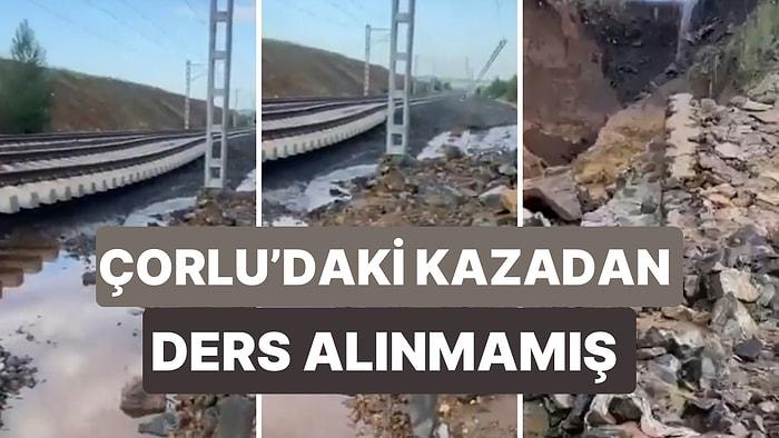 Çorlu Tren Faciasından Ders Alınmamış! Ankara Sivas Yüksek Hızlı Tren Hattında Rayların Altı Boşaldı