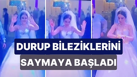 Bir Gelin Kameraya El Salladığı Sırada Bileziklerinin Düştüğünü Zannedince Bir Anda Takılarını Saymaya Başladı