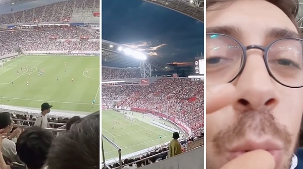 Japonya'da yaşayan Cem Kun isimli sosyal medya fenomeni ise gittiği futbol maçından bazı görüntüler paylaştı.