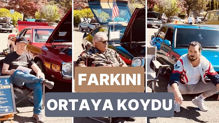 Amerikalıların Arabalarının Önünde Verdiği Poza Komedyan Hayrettin de Kendi Tarzıyla Katıldı