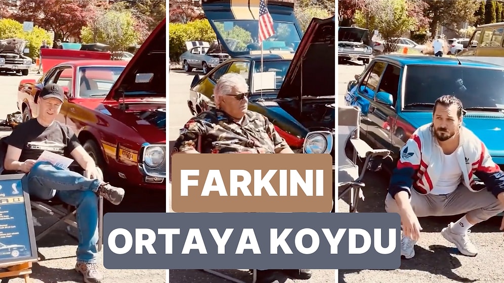 Amerikalıların Arabalarının Önünde Verdiği Poza Komedyan Hayrettin de Kendi Tarzıyla Katıldı