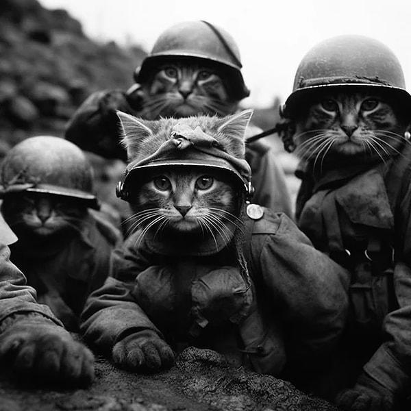 5. İkinci Dünya Savaşı'nda kediler savaşsaydı...