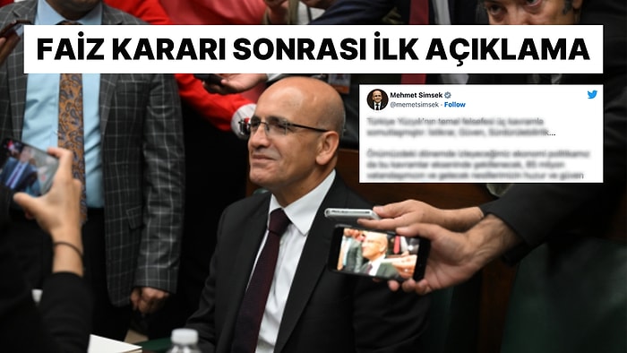 Faiz Artışı Sonrası Mehmet Şimşek'ten İlk Açıklama Geldi