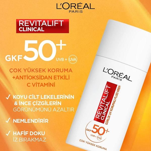 L'Oréal Paris Revitalift Clinical SPF 50+ Günlük Yüksek UV Korumalı Yüz Güneş Kremi