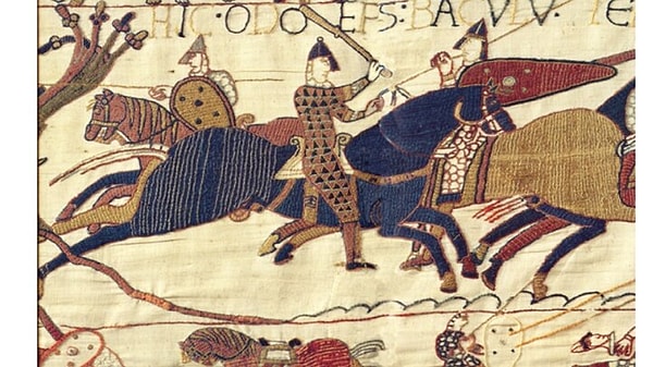 1. На гобелене из Байё запечатлены несколько десятков сцен из истории нормандского завоевания этой страны. О какой стране речь?