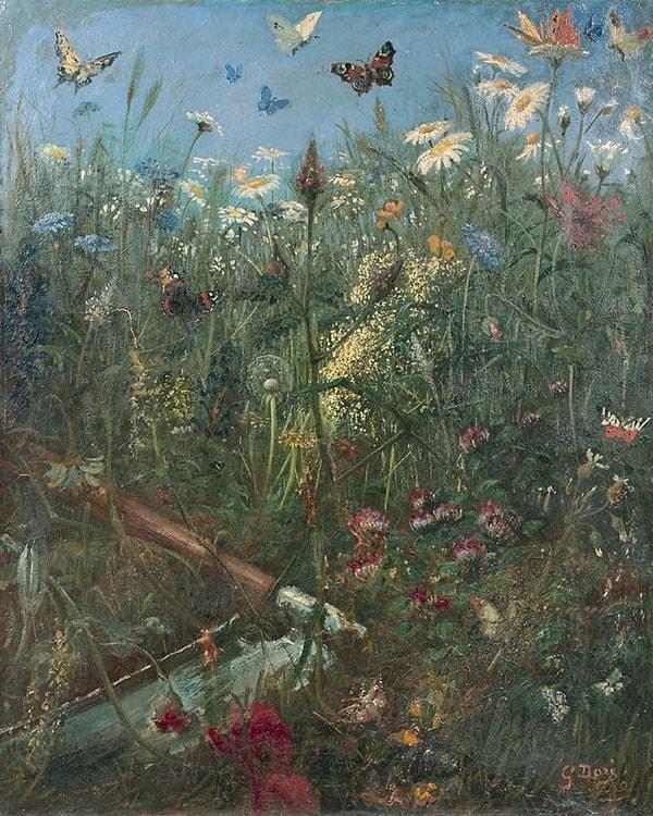 8. Flowers in a Landscape (Manzaradaki Çiçekler), Gustave Doré (??)