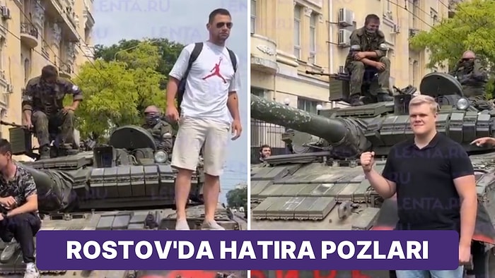 Rostov Hatırası: Wagner Tankıyla Hatıra Fotoğraf Çektirdiler