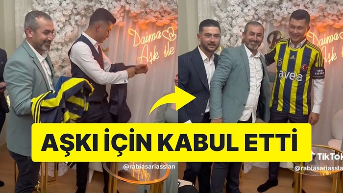 Koyu Fenerbahçeli Baba Galatasaraylı Damadına Fenerbahçe Forması Giydirdi