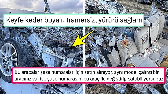 Sahibinden.com Sitesindeki Deprem Hasarlı Araç Denilen Hurdaya Çıkmış Otomobilin Fiyatı Tadınızı Kaçıracak