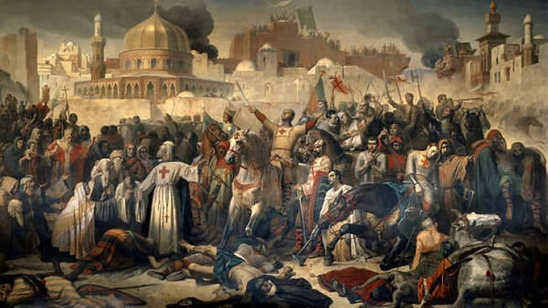 1. Какой город был целью первого крестового похода?