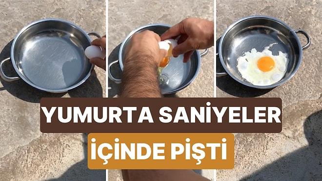 Mardin'de Dışarda Bırakılan Tavaya Kırılan Yumurta Saniyeler İçinde Pişti