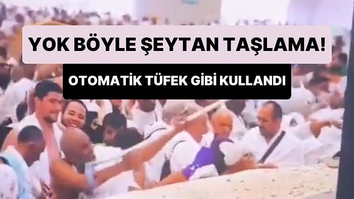 Şeytan Taşlama Sırasında Gaza Gelen Adam Bastonunu Çıkarıp Otomatik Tüfek Gibi Kullandı