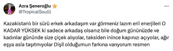 Ardından da erkeklerdeki eril ve dişil enerjiyle ilgili yorumlar yapıldı.