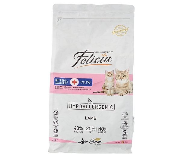 Felicia Az Tahıllı, Yavru Kuzu Etli Hypoallergenic Kedi Maması 2 kg