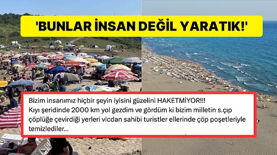 Bu Kadar da İğrençlik Olmaz! Bir Vatandaşın Sahile Attığı Çöp Görenlerin Midesini Bulandırdı!