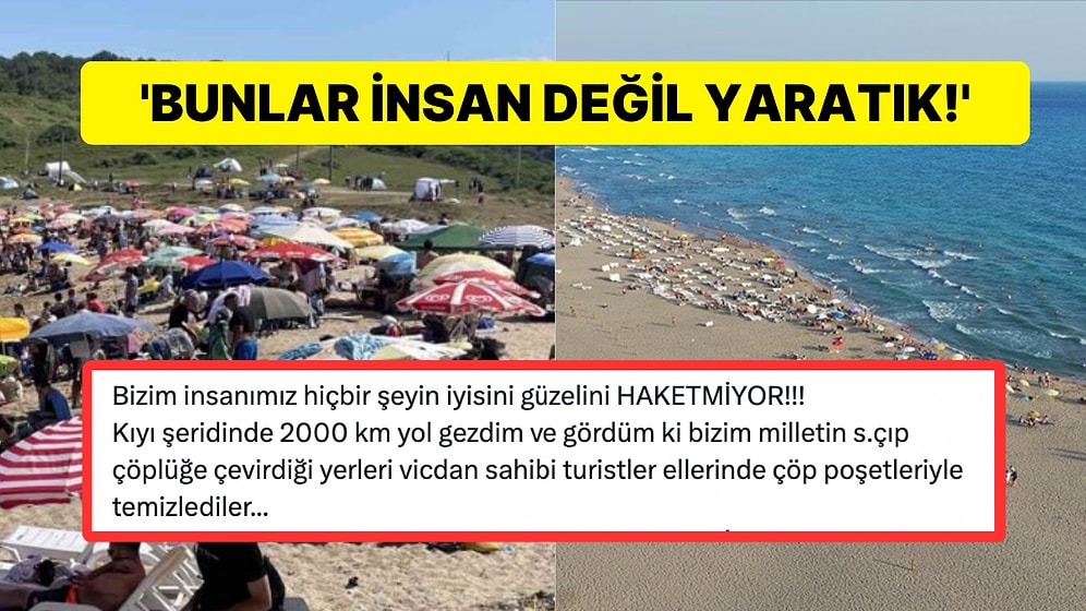 Bu Kadar da İğrençlik Olmaz! Bir Vatandaşın Sahile Attığı Çöp Görenlerin Midesini Bulandırdı!