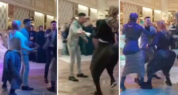 Sakarya'da bir düğünde, damadın liseden arkadaşları bir anda salona kadın kılığında girdi.