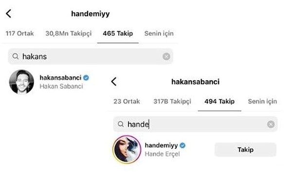 Aylardır birlikte olan Erçel & Sabancı çifti sonunda Instagram'da birbirlerini takip etti!